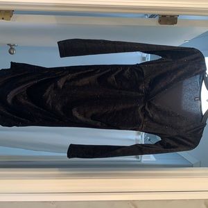 Divided Black Long Sleeve Night Dress